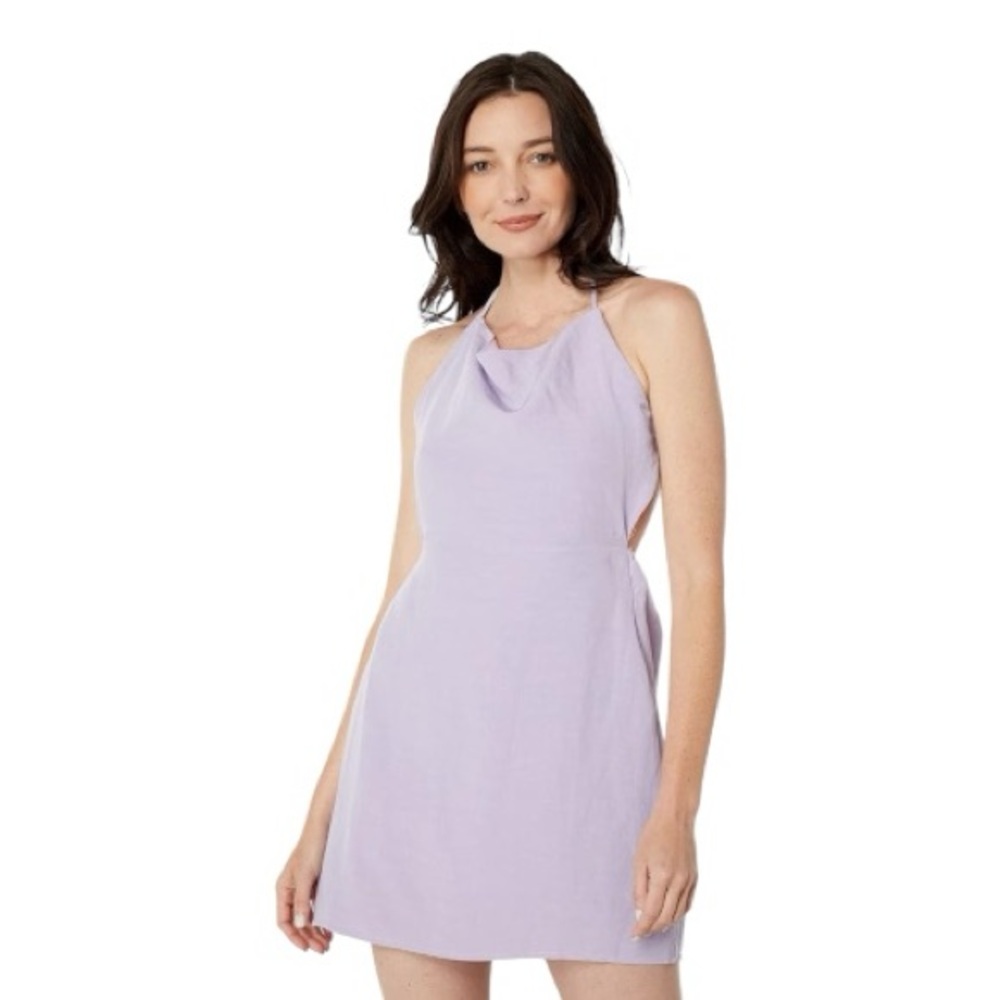 New ASTR the Label $98 Atlantic Linen Blend Mini Dress Lavender Purple Medium